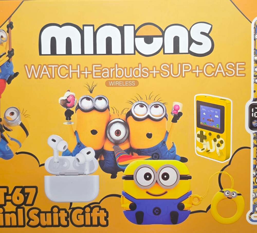 Minions GT-67 4-in-1 Suit Gift Set Watch + Earbuds + SUP Game + Case